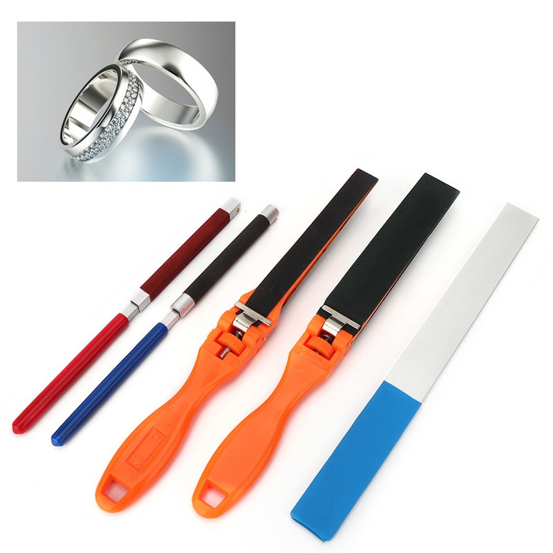5pcs Manual Sandpaper Stick Semicircle Sanding Paper Roll Bar Jewelry