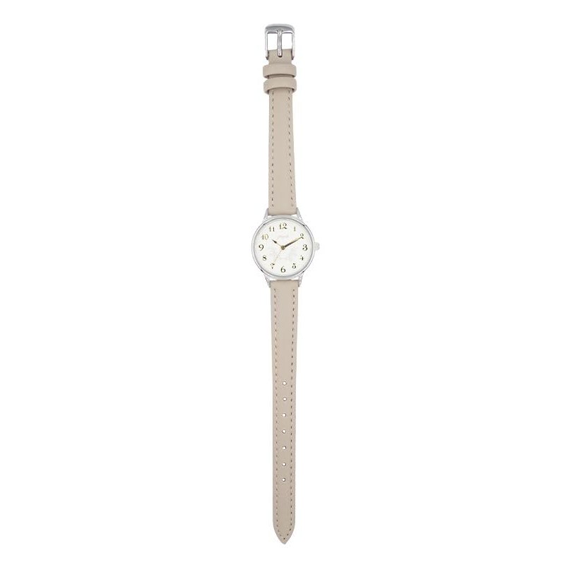 Follow fragola H01824S-1 GY Women's Flower Embossed Watch, Gray, gray