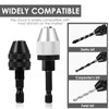 2 Pcs Keyless Drill Chuck Conversion Tool 0.3-3.6mm/0.3-6.5mm, 1/4 Inch