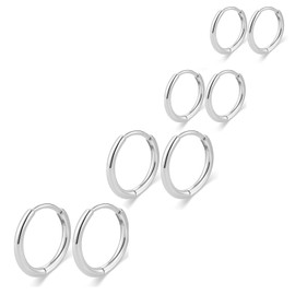 LOVME Gold Stud Hoop Earrings Set for Women, 14K Small Huggie Earrings for Multiple Piercing Hypoallergenic Trendy Jewelry, Dainty Ball Cartilage Earrings for Women's Gifts, 3S-8mmGM-8mmGS-9mmYL,