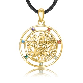 YEESIA 7 Chakra Necklace for Women 925 Sterling Silver 7 Chakra Pendant Yoga Jewelry Gifts for Women, Sterling Silver, Cubic Zirconia