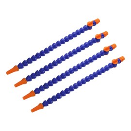 uxcell 4Pcs G3/8" Thread Flexible Water Oil Coolant Pipe Hose, 400mm Plastic Adjustable Round Nozzle Cooling Pipe Hose with Switch and Internal Tube for Lathe CNC Water Cooling System