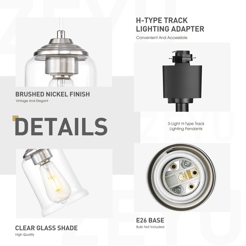zeyu Modern 1 Pack Track Pendant Lighting, H Type Track