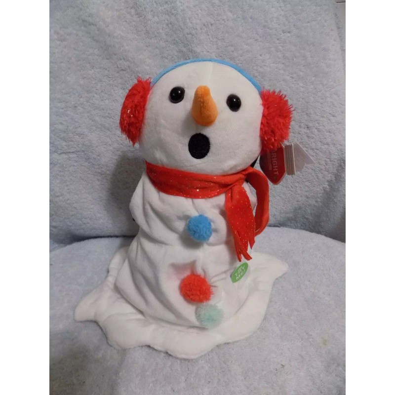Animated Melting Plush Snowman Approx. 11"- 12" Tall Plays "