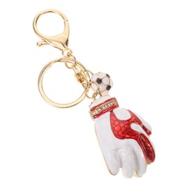 Mipcase Football Keychain Key Rings Goalkeeper Glove Shaped Hanging Keychain Schoolbag Hanging Keychain Backpack Hanging Keychain Bag Pendant Decorative Soccer Glove Pendant Zinc Alloy