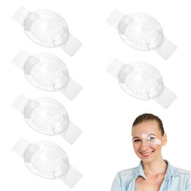 PYEUIFT Pack of 6 Transparent Eye Patches, Adjustable Plastic Eye Mask, Transparent Eye Patches, Eye Patch for Adults and Children, Left or Right