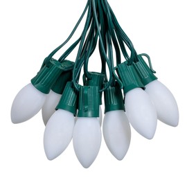 Novelty Lights 25FT C9 LED Ceramic Plastic Christmas Lights (25 Bulbs) Novelty Lighting, C9 Christmas Lights Outdoor (Warm White)