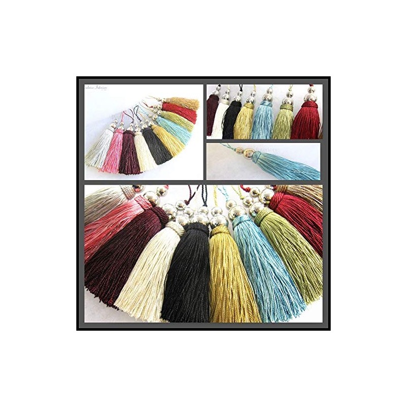 Penbrice Interiors Silver Orbs key tassel 10cm + 4cm loop