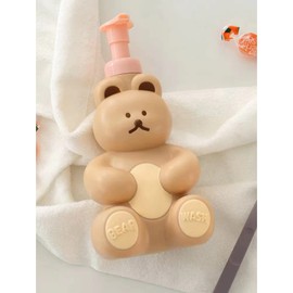 Cute Soap Dispenser for Kids, Kawaii Cartoon Bear Shaped Foaming Hand Soap Dispenser Refillable Hand Soap Pump Dispenser for Sinks(Brown)