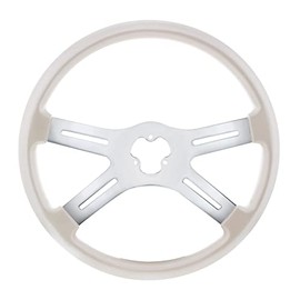 CTW 18" Pearl White 4 Spoke Steering Wheel Fits Kenworth, Peterbilt, Freightliner