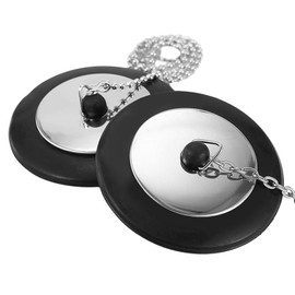 2 Pcs Universal Sink Plug, Bathtub Plug & Bath Plug Replacement, Kitchen Sink Plug with Chain (Size 42mm/1.65in to 45mm/1.77in, Chain 40cm/16.5in)