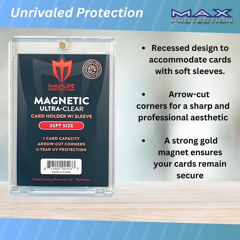 Max Protection Magnetic Card Holder for Sleeved Cards – 10-Pack