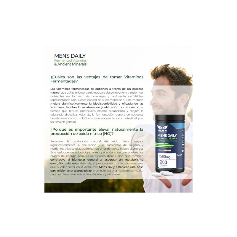 ETERNAL NUTRITION Men's Daily: Multivitamínico Hombre 4 en 1 (200