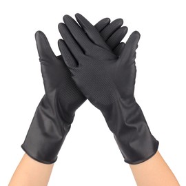 VOVCIG Hair Dye Gloves, 1 Pairs Professional Hair Coloring Accessories Dye Gloves Reusable for Hair Salon Hair Dyeing, 1 Left+1 Right, Black