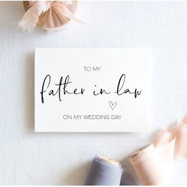 New In Laws Gift To My Mother Father in Law On My Wedding Day Set of Two Cards and Envelopes