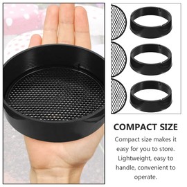 Angoily Plastic Sifting Pan, Soil Sieve Set, Round Mesh Garden Sieve with Three Interchangeable Sieves with Varying Mesh Sizes Grade（4.4in/11.2cm