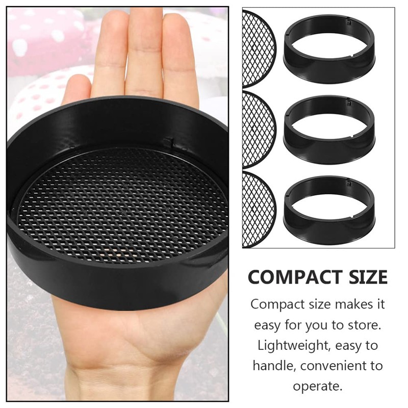 Angoily Plastic Sifting Pan, Soil Sieve Set, Round Mesh Garden