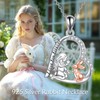 CUPENDA Heart Bunny Necklace Sterling Silver Rabbits Pendant Necklace Easter