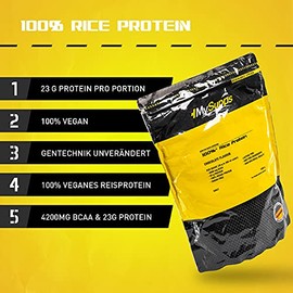 MySupps- 100% Rice Protein, High-Quality & Vegan Protein, 4200 mg BCAA per Serving, High Dose Amino Acid Profile, Sugar Lactose and GMO Free, Made in Germany, 1000 g (Vanilla)