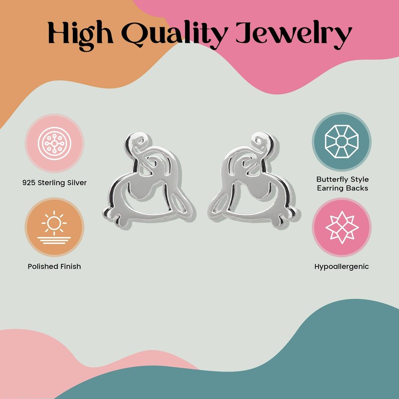 Sterling Silver Treble Clef Earrings