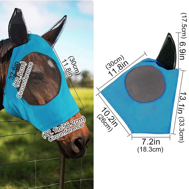 Horse Fly Mask with UV Protection - Breathable and Soft
