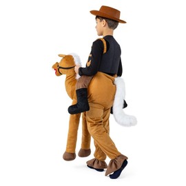 Dress Up America Ride A Horse Costume for Kids - Western Cowboy Costume - Plush Animal Riding Jumpsuit Costume for Boys