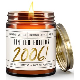 19th Birthday Gifts for Girls - 'Limited Edition 2006' Soy Candle, w/Champagne on Ice I 19 Birthday Gifts for Women I 19th Gift for Her Ideas I 9oz Reusable Jar, 50Hr Burn, Made in USA