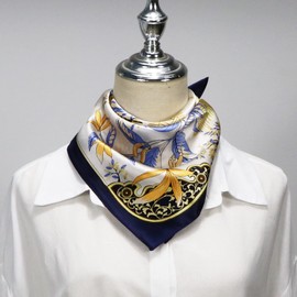 ZhaoCo 100% Natural Mulberry Silk Scarf, 53 x 53 cm Silk Scarf Graphic Print Small Soft Square Silk Scarf for Women, Ss53-009