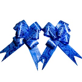 Pull Bows for Gifts Wrapping 30MM Blue Ribbon Bows Present Wrapping Bows Pompom Gift Bows Wreath Making Crafting Wedding Basket Flower Bouquets Pack of 10.