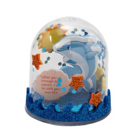 Fun Express 2 1/2" Religious Dolphin & Beach Summer Glitter Globe Craft Kit - Makes 12