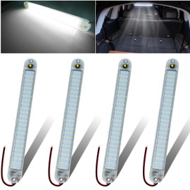 GZ5CG 12V Led Interior Light Bar 4 Packs 72Led 6500K White with ON/Off Switch 11Inch 12V 24V for Enclosed Cargo Trailer RV Van Truck Lorry Camper Caravan Motorhome (4Pcs)