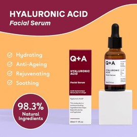 Sérum facial de ácido hialurónico Q+A. Un sérum de ácido hialurónico muy hidratante para disfrutar de una piel sana y redensificada. 30 ml/1 fl.oz