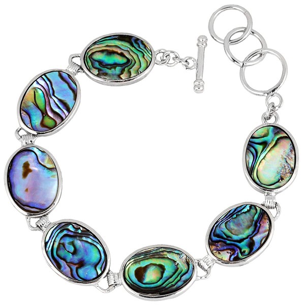 SUNYIK Natural Abalone Shell Bracelet for Women and Man, Adjustable