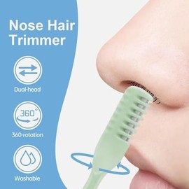 Nose Hair Trimmer - 360 Rotating Groomer, Double Headed Clipper | Stainless Steel Cutting Tool, Rechargeable Facial Trimmer, Compact Grooming Device for Travel, Bathroom, Daily Routine, Styling with