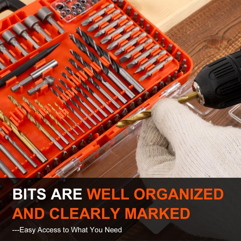 COMOWARE Drill Bit Set, 104Pcs Screwdriver Bits Set with Tough