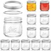 Lyellfe 12 Pack Wide Mouth Mason Jars, 12 Oz Glass