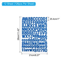 PATIKIL Vinyl Letters Numbers Stickers Kit, 1512 Pieces 12 Sheets Self Adhesive Decals for Mailbox Sign Address DIY Crafts Card (Dark Blue)