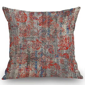 Moslion Organic Natural Colors Decorative Throw Pillow Case Retro Modern Floral Decoration Cushion Cover Home Decor 18 x 18 Inch Cotton Linen for Sofa Couch