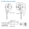Ceiling Fan Switch ZE-208S Pull Chain Switch 3 Speed 4
