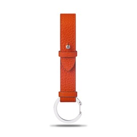 COGURE COPKRB Key Chain Bag Charm Genuine Leather Carabiner Ring Adult Accessory with Gift Box, Orange + Veil Cricket