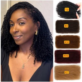 Afro curly Bulk hair:_1b (black)_10 inch
