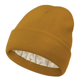 American Trends Beanies Hat for Men Women Knit Cuffed Skull Watch Cap Daily Winter Warm Hats Gifts Caramel