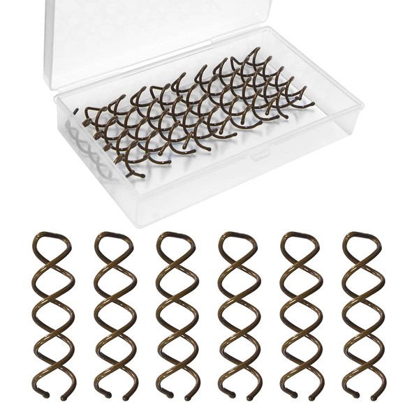 Spiral Bobby Pins Brown with Storage Tin, 20 Pcs Spin