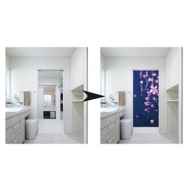 next.design Noren Japanese Style Doorway Curtain with a Picture of Cherry Blossoms Sakura Printed on it (Pattern1)