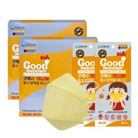 Good Manners 국산 KF94 마스크 굿매너 소형 키즈 화이트 50매 (1매입) Domestic KF94 Mask Good Manner Small Kids White 50 Sheets (1 Sheet Pack)