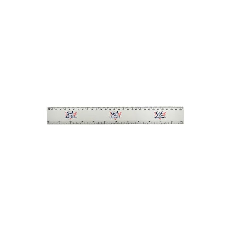 'God Bless America with Stars' 30cm (12 Inch) White Plastic