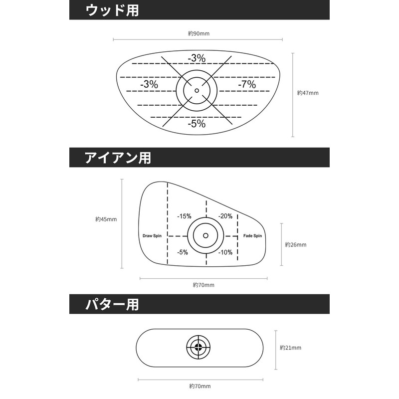 Goods Land GD-GOLFSTMK-10SET Golf Shot Mark Impact Marker Practice Shot