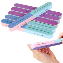 MOLZINY Pack of 6 Coloured Polishing Files Fingernails Polishing File Fingernails Multidimensional Nail Buffer Multifunctional Nail Polishing File Nail File for Nail Salons Nail Care