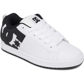 DC mens Court Graffik Casual Skate Shoe, White/Black/Black, 7 US