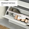 HOMCOM Modern Shoe Rack Bench for Entryway, Storage Organizer with